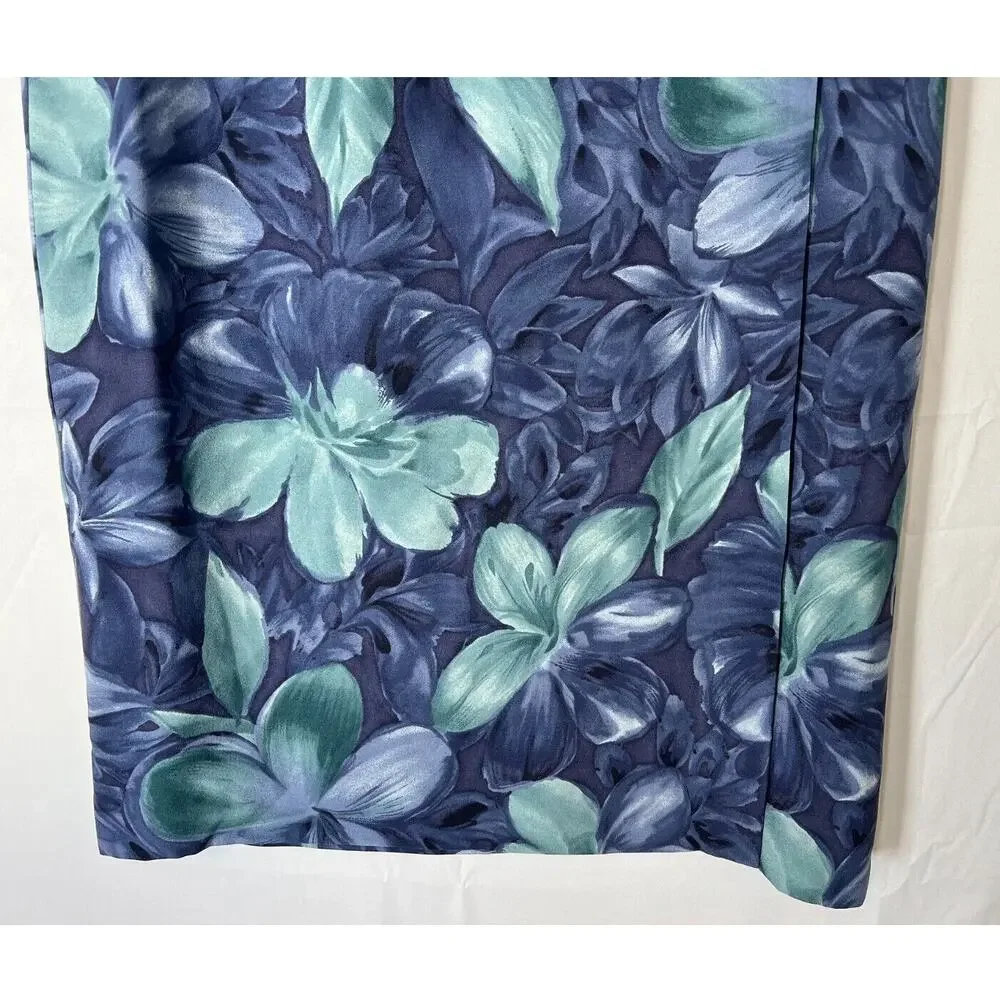 Vtg Talbots Pure Silk Wrap Maxi Skirt Womens Size 10 Petite Floral Vacation - Picture 4 of 12